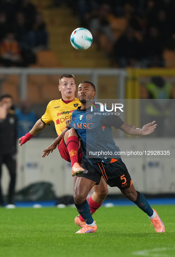 Juan Jesus of SSC Napoli plays during the Serie A match between US Lecce and SSC Napoli in Lecce, Italy, on October 28, 2025.  by Gabriele Maricchiolo/NurPhoto