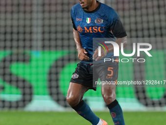 Juan Jesus of SSC Napoli plays during the Serie A match between US Lecce and SSC Napoli in Lecce, Italy, on October 28, 2025.  by Gabriele Maricchiolo/NurPhoto