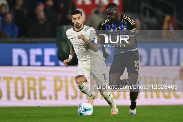 Mattia Zaccagni of S.S. Lazio and Idrissa Toure of Pisa S.C. 1909 are in action during the 9th day of the Serie A Championship between Pisa... by Domenico Cippitelli/NurPhoto
