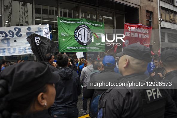 On October 30, PAMI workers march to the Ministry of Deregulation and State Transformation to demand a salary increase. The Trade Union Fron... by Catriel Gallucci Bordoni/NurPhoto