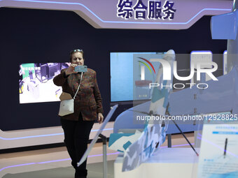 A foreign guest visits a drone at the Low Altitude Flight Service Center in Binzhou High Tech Industrial Development Zone in Binzhou City, S... by Costfoto/NurPhoto