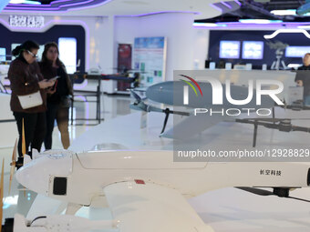 A foreign guest visits a drone at the Low Altitude Flight Service Center in Binzhou High Tech Industrial Development Zone in Binzhou City, S... by Costfoto/NurPhoto