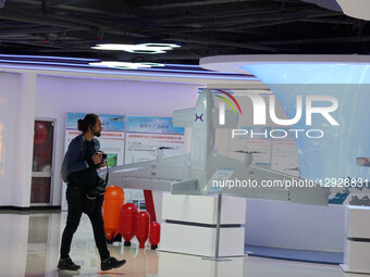 A foreign guest visits a drone at the Low Altitude Flight Service Center in Binzhou High Tech Industrial Development Zone in Binzhou City, S... by Costfoto/NurPhoto