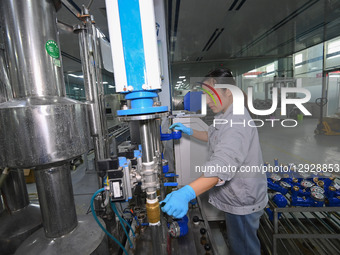 A worker works at a smart water meter manufacturing enterprise in Qingzhou Economic Development Zone, Qingzhou City, Shandong Province, Chin... by Costfoto/NurPhoto