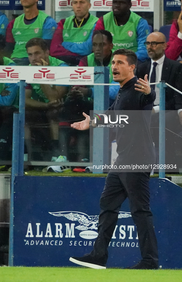 Fabio Pisacane coaches Cagliari Calcio during the Serie A TIM match between Cagliari Calcio and US Sassuolo in Italy on October 30, 2025  by Alessandro Tocco/NurPhoto