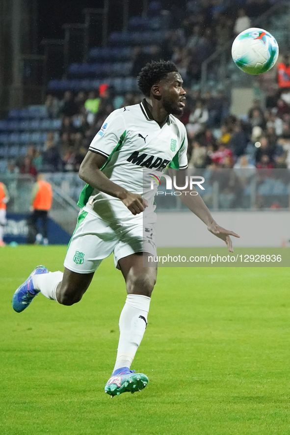 Fali Cande of US Sassuolo plays during the Serie A TIM match between Cagliari Calcio and US Sassuolo in Italy on October 30, 2025  by Alessandro Tocco/NurPhoto