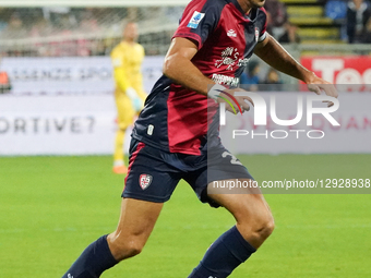 Gabriele Zappa (#28 Cagliari Calcio) plays during the Serie A TIM match between Cagliari Calcio and US Sassuolo in Italy on October 30, 2025... by Alessandro Tocco/NurPhoto