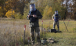 War veterans undergo humanitarian demining training in Kyiv, Ukraine, on October 30, 2025....