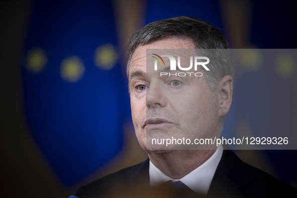 President of the Eurogroup and Minister for Finance of Ireland Paschal Donohoe does a doorstep press briefing during the European Council an... by Nicolas Economou/NurPhoto
