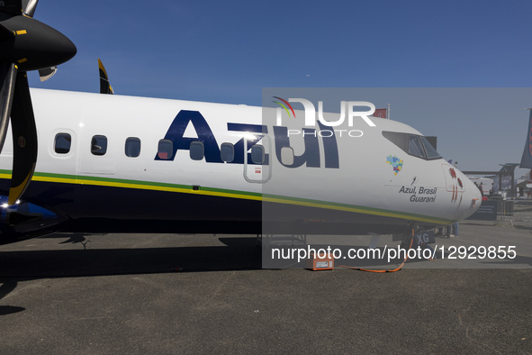 ATR 72-600 turboprop passenger aircraft of Azul Linhas Aereas Brasileiras Azul Airline exhibited from ATR during the Paris Air Show 2025 amo... by Nicolas Economou/NurPhoto