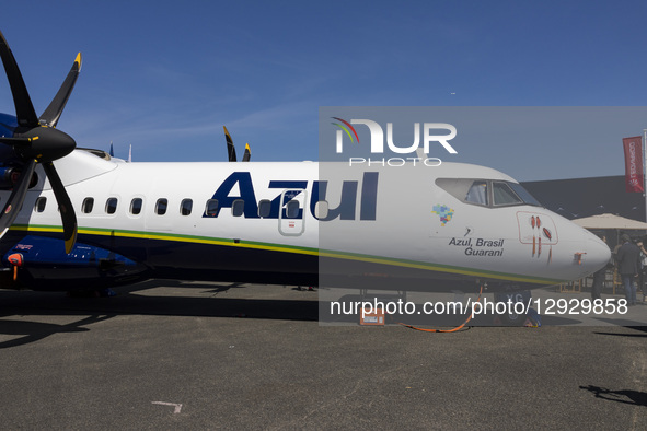 ATR 72-600 turboprop passenger aircraft of Azul Linhas Aereas Brasileiras Azul Airline exhibited from ATR during the Paris Air Show 2025 amo... by Nicolas Economou/NurPhoto