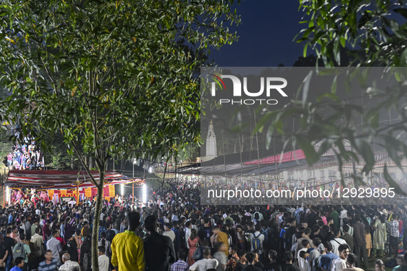 Christian devotees attend a Marian pilgrimage at the Mary, Queen of Fatima, Shrine at St. Leo's Church in Nalitabari, Sherepur, Bangladesh,... by Zabed Hasnain Chowdhury/NurPhoto