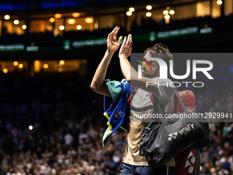 Valentin Vacherot (MON) plays against Felix Auger-Aliassime (CAN) in his men's singles match on day five of the Paris ATP Masters 1000 tenni... by Ibrahim Ezzat/NurPhoto