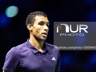 Felix Auger-Aliassime (CAN) plays against Valentin Vacherot (MON) in his men's singles match on day five of the Paris ATP Masters 1000 tenni... by Ibrahim Ezzat/NurPhoto