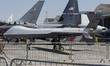 A General Atomics MQ-9 Reaper unmanned aerial vehicle of the USAF is displayed on the tarm...