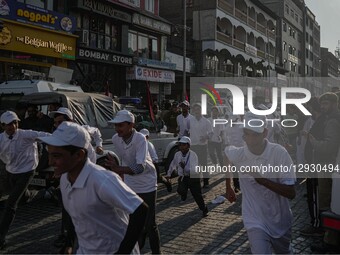 Students run during the 'Run for Unity' event to mark Rashtriya Ekta Diwas (National Unity Day), celebrating the legacy of Sardar Vallabhbha... by Firdous Nazir/NurPhoto