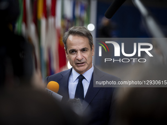 Prime Minister of Greece Kyriakos Mitsotakis attends the European Council Summit and Euro Summit, the EU leaders meeting at the EU headquart... by Nicolas Economou/NurPhoto