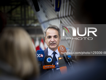 Prime Minister of Greece Kyriakos Mitsotakis attends the European Council Summit and Euro Summit, the EU leaders meeting at the EU headquart... by Nicolas Economou/NurPhoto