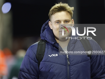 Freddie Lockwood of Newcastle Red Bulls arrives at Kingston Park for the Premiership Cup match between Newcastle Red Bulls and Leicester Tig... by MI News/NurPhoto