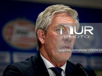 Marcel Brands of PSV Eindhoven stands before the match between PSV Eindhoven and Fortuna Sittard at the Philips Stadium for the Dutch Vriend... by EYE4images/NurPhoto