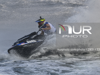Jeremy Perez of France competes during the Runabout GP1, Moto 1 ahead of the UIM-ABP Aquabike Class Pro Grand Prix Of Qatar at Mina Corniche... by Noushad Thekkayil/NurPhoto