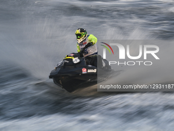 Gyorgy Kasza of Hungary competes during the Runabout GP1, Moto 1 ahead of the UIM-ABP Aquabike Class Pro Grand Prix Of Qatar at Mina Cornich... by Noushad Thekkayil/NurPhoto