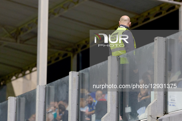 A crowd control steward is on duty during the YoHealth Malta Premier League soccer match between Hibernians FC and Sliema Wanderers FC at th... by Domenic Aquilina/NurPhoto