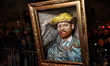 A reveler comes as a Vincent Van Gogh painting during the Greenwich Village Halloween Para...