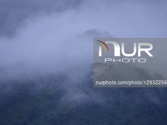 A morning view of misty weather follows incessant rainfall in Kirtipur, Kathmandu, Nepal, on November 1, 2025, due to the Montha Cyclone. Th... by Narayan Maharjan/NurPhoto