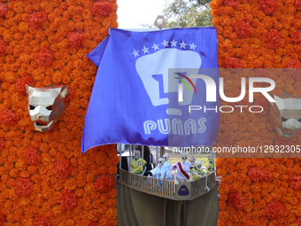 An offering themed around the UNAM Pumas is seen during the National Autonomous University of Mexico's (UNAM) mega-offering for the Day of t... by Jose Luis Torales/NurPhoto