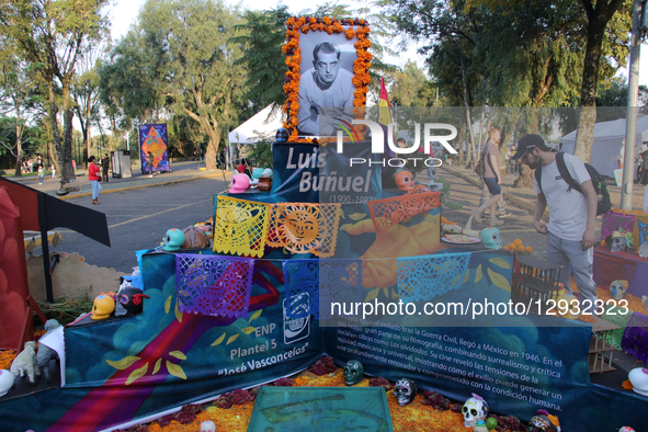 An offering dedicated to Luis Bunuel is seen during the mega offering of the National Autonomous University of Mexico (UNAM) on the occasion... by Jose Luis Torales/NurPhoto