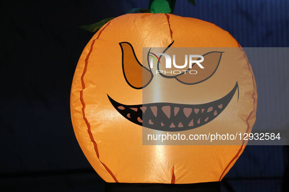 A Halloween decoration is seen in Mexico City, Mexico, on October 31, 2025.  by Jose Luis Torales/NurPhoto