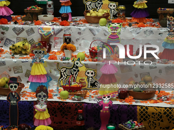 An offering for the Day of the Dead is seen in Mexico City, Mexico, on October 31, 2025.  by Jose Luis Torales/NurPhoto