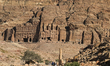 PETRA, JORDAN – OCTOBER 26:View of the ancient Nabataean city of Petra with the Royal Tom...