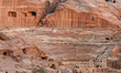 PETRA, JORDAN – OCTOBER 26:A view of the en-Nejr Roman Theatre, a monumental rock-carved...