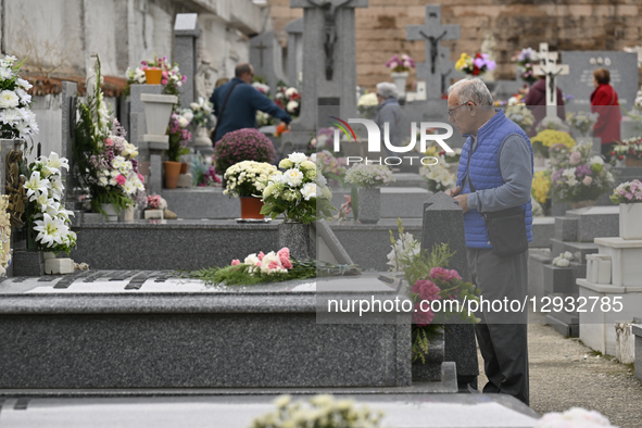 In San Sebastian de los Reyes, Madrid, Spain, on November 1, 2025, All Saints' Day is celebrated every November 1st. People go to cemeteries... by Tomas Calle/NurPhoto