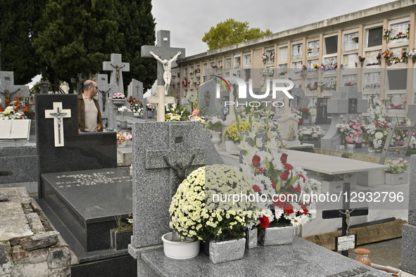 In San Sebastian de los Reyes, Madrid, Spain, on November 1, 2025, All Saints' Day is celebrated every November 1st. People go to cemeteries... by Tomas Calle/NurPhoto