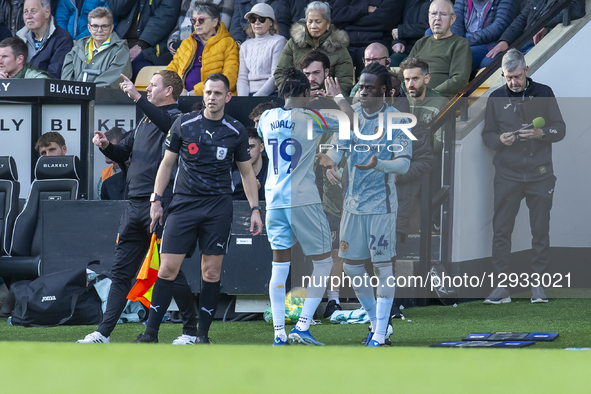 Darko Gyabi of Hull City comes on as a substitute for Joel Ndala of Hull City during the Sky Bet Championship match between Norwich City and... by MI News/NurPhoto