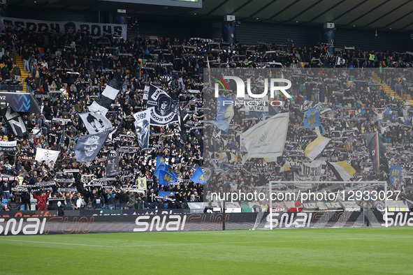Udinese supporters attend the Italian Serie A ENILIVE 2025/26 football match between Udinese and Atalanta at Bluenergy Stadium in Udine, Ita... by Mattia Radoni/NurPhoto