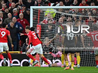 Nicolo Savona of Nottingham Forest scores a goal to make it 2-1 during the Premier League match between Nottingham Forest and Manchester Uni... by MI News/NurPhoto