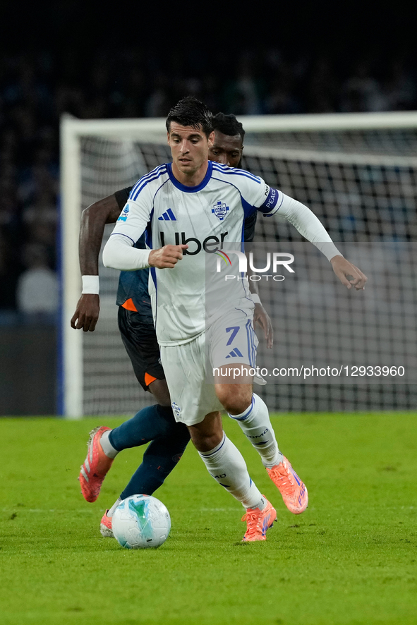 Alvaro Morata of Como 1913 during the Serie A match between SSC Napoli and Como 1908 at Stadio Diego Armando Maradona Naples Italy on 1 Nove... by Franco Romano/NurPhoto