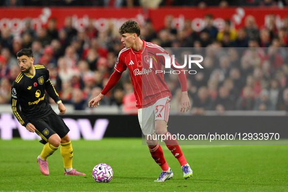 Nicolo Savona of Nottingham Forest plays during the Premier League match between Nottingham Forest and Manchester United at the City Ground... by MI News/NurPhoto