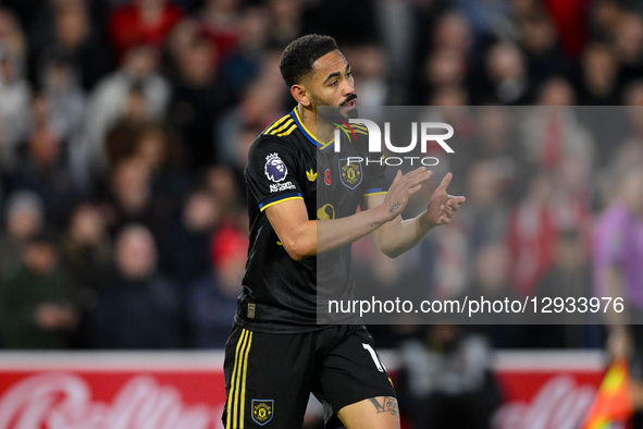 Matheus Cunha of Manchester United applauds his teammate during the Premier League match between Nottingham Forest and Manchester United at... by MI News/NurPhoto