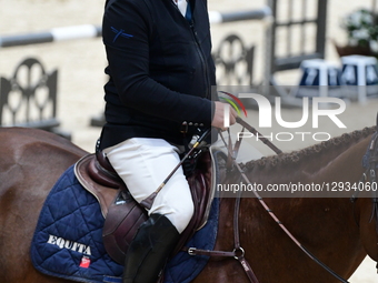 Rider Nicolas Deseuzes participates in the CSI2* show jumping competition, 1.45m class, Range Rover Grand Prix at Equita in Lyon, France, on... by Romain Doucelin/NurPhoto