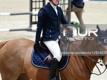 Equestrian Paul Rulquin participates in the CSI2* show jumping competition, 1.45m class, Range Rover Grand Prix at Equita in Lyon, France, o... by Romain Doucelin/NurPhoto