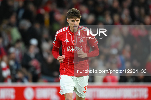 Nicolo Savona of Nottingham Forest plays during the Premier League match between Nottingham Forest and Manchester United at the City Ground... by MI News/NurPhoto