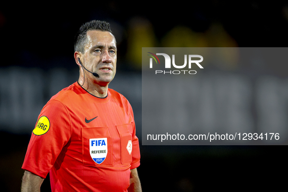 Referee Dennis Higler officiates the match between NAC Breda and Go Ahead Eagles Deventer at the Rat Verlegh Stadium for the Dutch Vriendenl... by EYE4images/NurPhoto