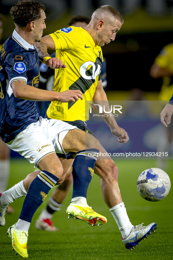 Go Ahead Eagles defender Aske Adelgaard and NAC Breda defender Lewis Holtby play during the match between NAC Breda and Go Ahead Eagles Deve... by EYE4images/NurPhoto