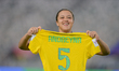 Andreyna (Defender) of Brazil U-17 celebrates the goal that sends Brazil to the semi-final...
