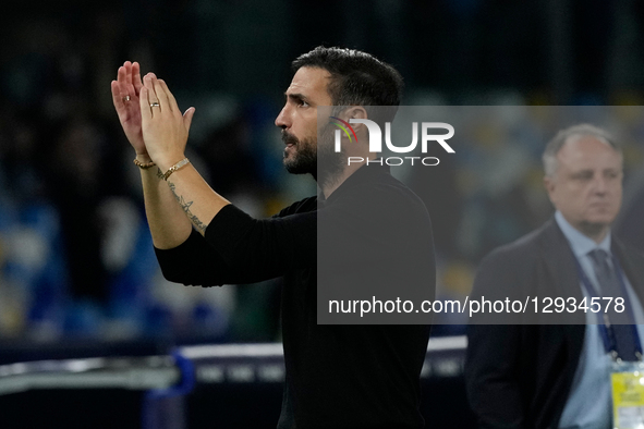 Cesc Fabregas Head Coach of Como 1907 applauds fans at the end of the Serie A match between SSC Napoli and Como 1908 at Stadio Diego Armando... by Franco Romano/NurPhoto
